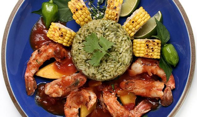 Grilled Shrimp with Mango Habanero Salsa